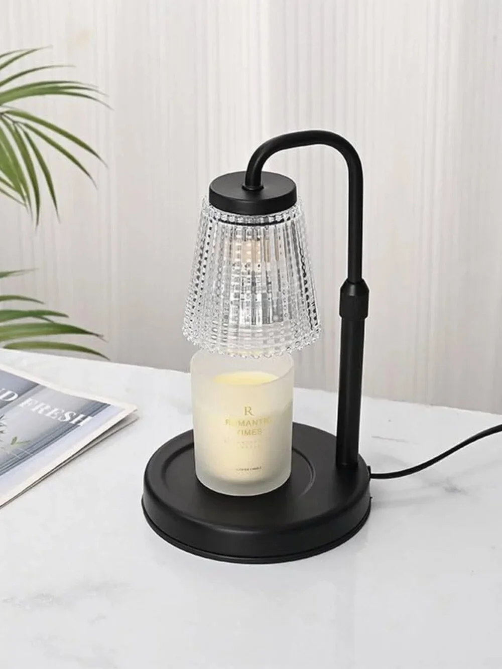 Innqoo Black Dimmable Candle Warmer Lamp with Timer & 2 Bulbs - NIB